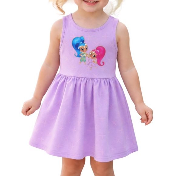 Nickelodeon Other - Nickelodeon Shimmer & Shine purple sleeveless graphic print skater dress size 3T